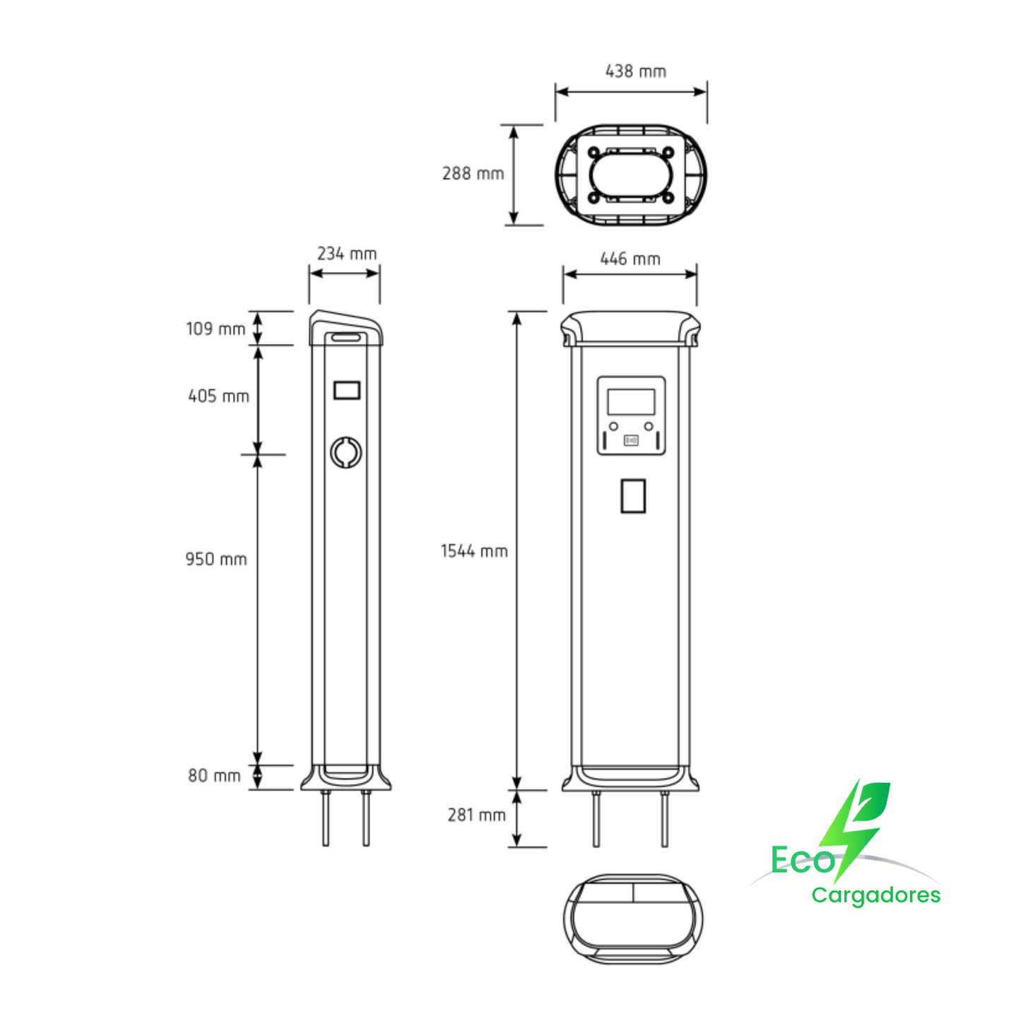 Poste de Recarga Exterior URBAN M22 Gen4 (2 x7,4 kW)