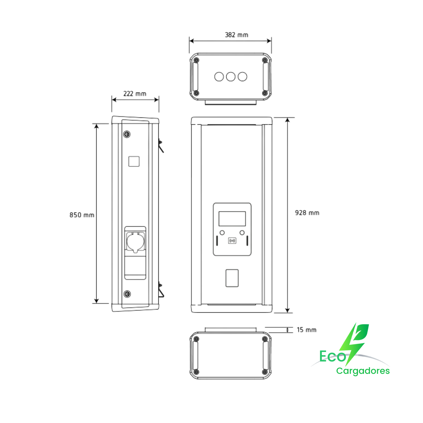 Caja de Recarga Inteligente Trifásica URBAN-WB T24-MIX Gen4