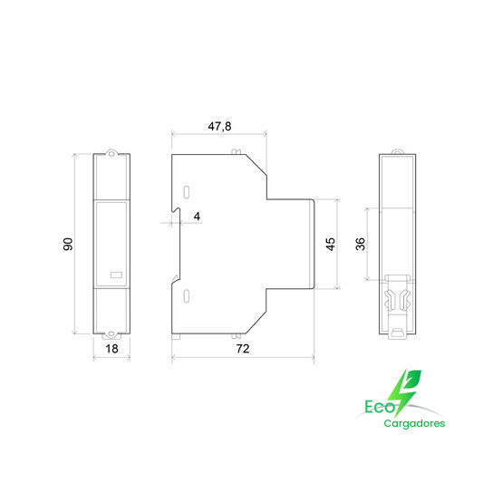 Contador de Energía Monofásico CEM-C12c-MID con Comunicación RS-485 Modbus