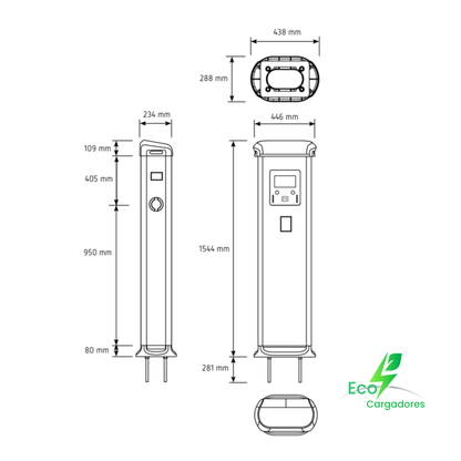 Poste de Recarga Exterior URBAN M22 Gen4 (2 x7,4 kW)