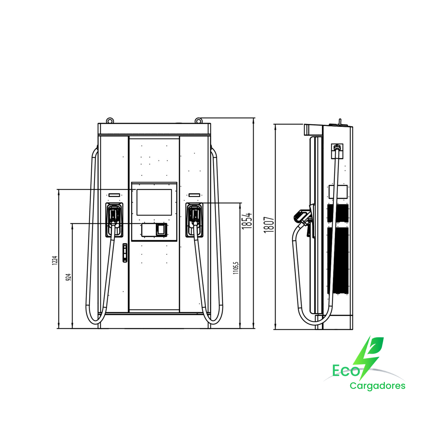 Estación de Recarga Rápida DC RAPTION 80C CCS2-CHA 5M (80 kW / 62,5 kW)
